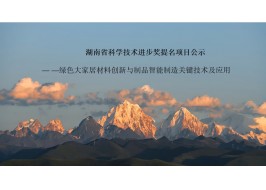湖南省科学技术进步奖提名项目公示内容